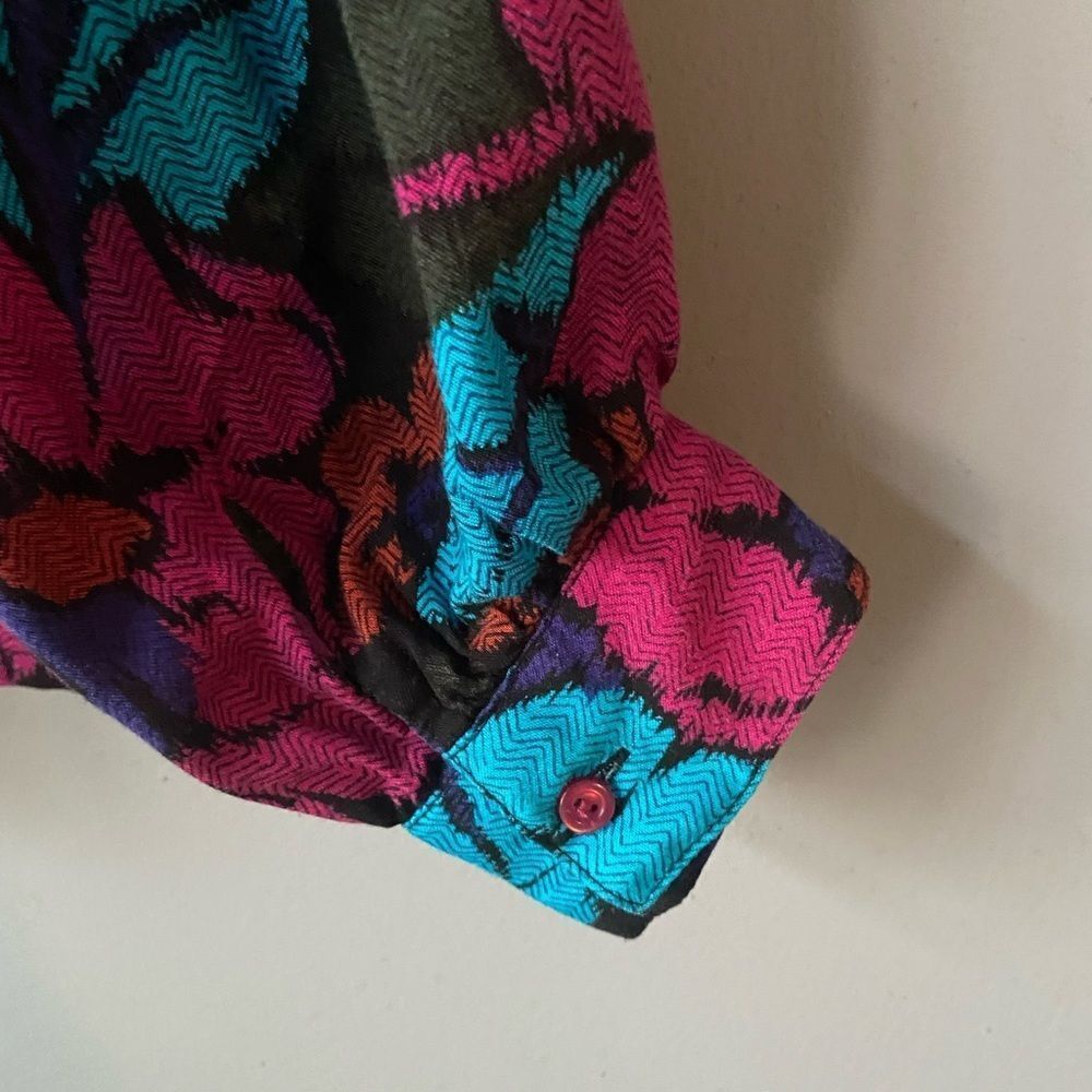 šøVintageĀ 80s Multi Colour Long Sleeve Topšø - Picture 10 of 11